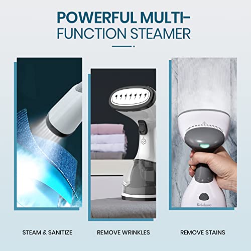 Steamer for Clothes, Kolohoso 1500W Fast Heat Up Handheld Garment Steamer, Portable Travel Clothing Fabric Steamer with Upgraded Nozzle and 260ml Water Tank