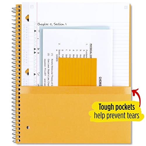 Five Star Spiral Notebook, 6 Pack, 1 Subject, College Ruled Paper, Fights Ink Bleed, Water Resistant Cover, 8-1/2" x 11", 100 Sheets, Color Will Vary (38052)