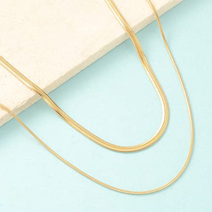 HAXIYA Gold Necklace Jewelry for Women 14K Gold/Silver Plated Snake Chain Necklace Choker Necklaces for Women Girl Gifts