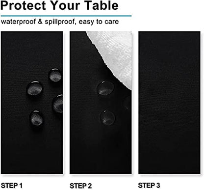 ANPTGHT Black Square Tablecloth 60 x 60 Inch 210 GSM Stain&Water Wrinkle Resistant Washable Fabric Table Cloth for Dining Table Buffet Parties Outdoor Picnic Camping Kitchen