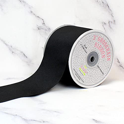 Creative Ideas 3" Solid Grosgrain Ribbon, 25 yd, Black