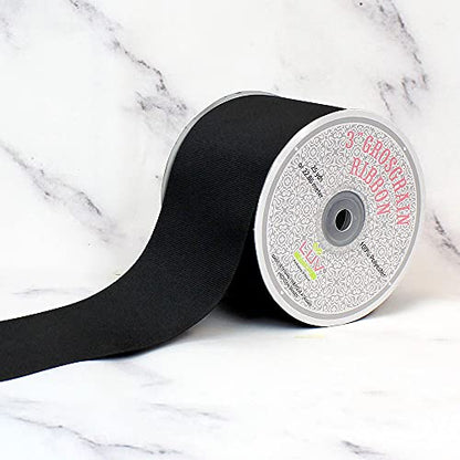 Creative Ideas 3" Solid Grosgrain Ribbon, 25 yd, Black