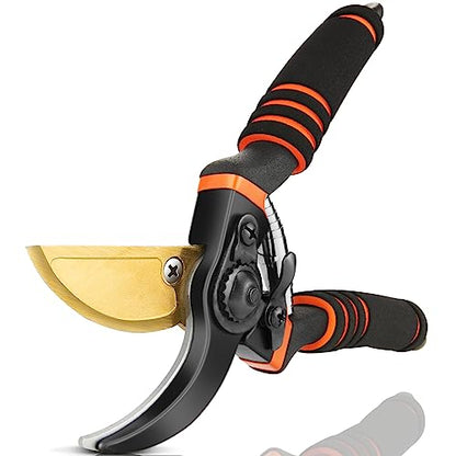 Pruning Shears, Garden Shears - VITTYL 8.5" Professional Premium SK5 Steel with Titanium Pruning Shears for Gardening, Ultra Sharp Durable Bypass Pruning Shears, Garden Scissors, Pruners