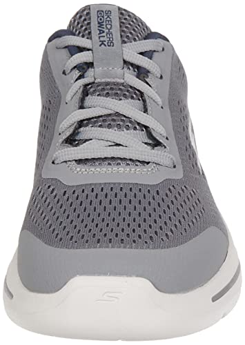 Skechers Men's Gowalk Arch Fit-Athletic Workout Walking Shoe with Air Cooled Foam Sneaker, Grey/Navy, 10.5