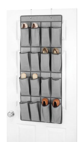 Whitmor 16 Pocket OTD Shoe Organizer Gray