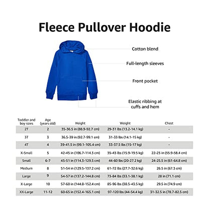 Amazon Essentials Boys' Fleece Pullover Hoodie Sweatshirts, White, Large