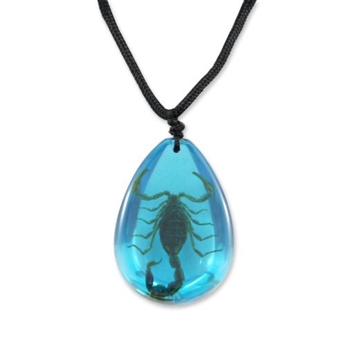 REALBUG Gold Scorpion Necklace, Blue, large