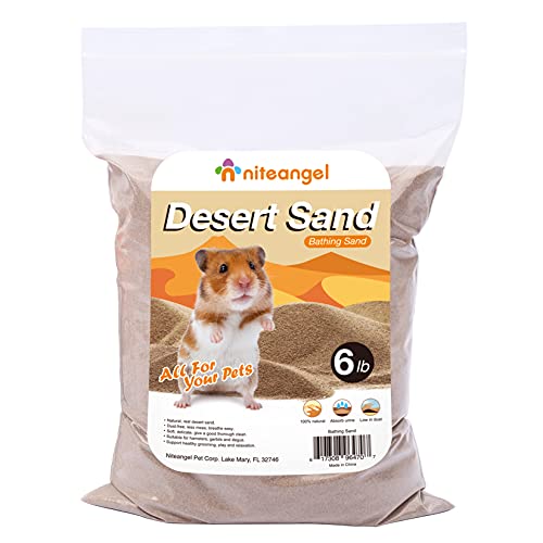 Niteangel Hamster Desert Bath Sand | No-Dust Bath or Potty Litter Sand for Hamster Chinchillas Gerbil Mice Degu or Other Small Pets