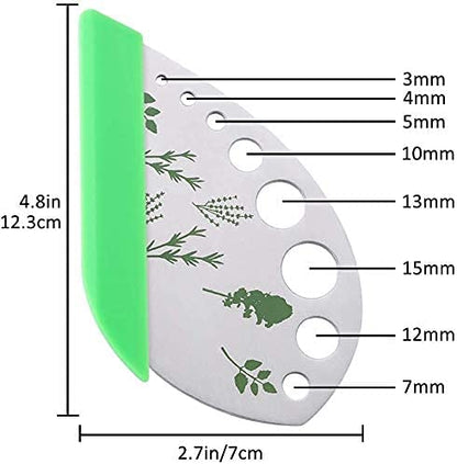 Herb Stripper 9 Holes, 2 Pcs Herbs Destemmer, Stainless Steel Kitchen Gadgets, Vegetable Leaf Stripping Tool, Stem Remover, Looseleaf Trimmer, Greens Separator, Rose Thorn Scraper, Herbalist Supplies