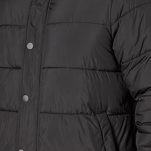 Amazon Essentials Men's Heavyweight Hooded Puffer Coat, Black, Medium