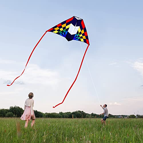 HONBO Delta Kite for Kids Easy to Fly,Large Kite for Adults, Colorful Kite for Children Ages 4-10