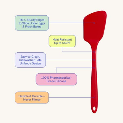 GIR: Get It Right Premium Silicone Spatula Turner | Heat-Resistant up to 550¡F | Nonstick Pancake Flipper, Egg Spatula, Kitchen Spatula | Mini - 11 IN, Slate