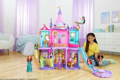 Mattel Disney Princess Toys, Ultimate Castle 4 Ft Tall with Lights & Sounds, 3 Levels, 10 Play Areas and 25+ Furniture & Pieces, Inspired by Disney Movies