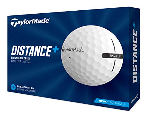 TaylorMade 2021 TaylorMade Distance+ Dozen Golf Balls, White