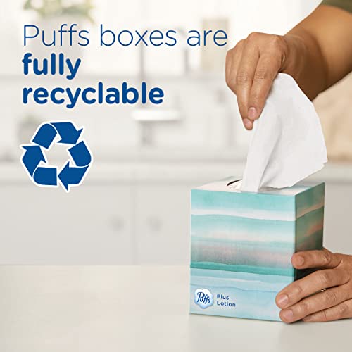 Puffs Plus Lotion Facial Tissues, 10 Cubes, 56 Tissues Per Box