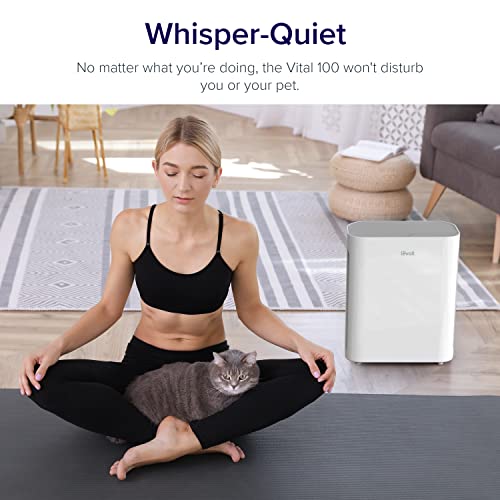 LEVOIT Air Purifiers for Home Large Room, HEPA Filter Cleaner with Washable Filter for Allergies, Smoke, Dust, Pollen, Quiet Odor Eliminators for Bedroom, Pet Hair Remover, Vital 100, White