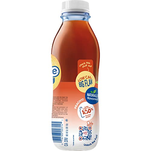 Snapple Zero Sugar Peach Tea, 16 fl oz recycled plastic bottle, Pack of 12