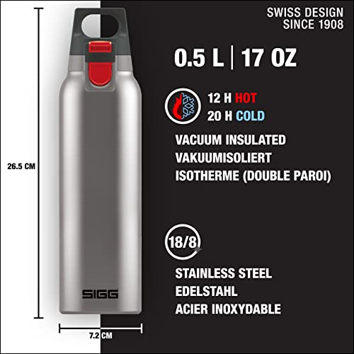 SIGG - Insulated Water Bottle - Thermo Flask Hot & Cold One with Tea Infuser - Leakproof, BPA Free - 18/8 Stainless Steel - 17oz