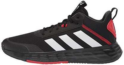 adidas mens Own the Game 2.0 Basketball Shoe, Black/White/Carbon, 9.5 US