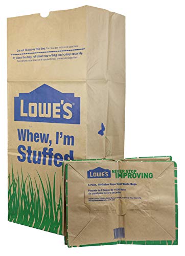 Lowe's 30 Gallon Heavy Duty Brown Paper Lawn and Refuse Bags for Home and Garden (10 Count), Large (LOWESLL)