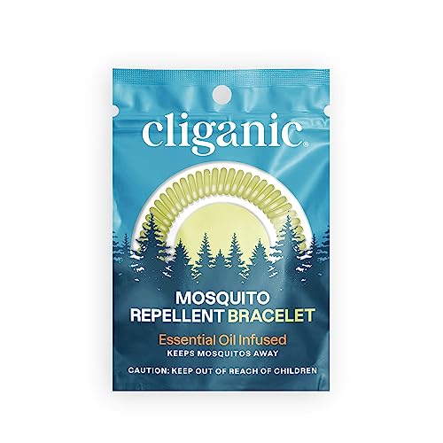 Cliganic 10 Pack Mosquito Repellent Bracelets, DEET-Free Bands, Individually Wrapped (Packaging May Vary)