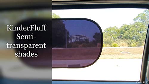 kinder Fluff Car Window Shade (4Pack)-The Only Certified Car Window Sun Shade for Baby Proven to Block 99.95% UVR - Mom's Choice Gold Award Winning -Car Window Shade for Baby- Car Seat Sun Protection