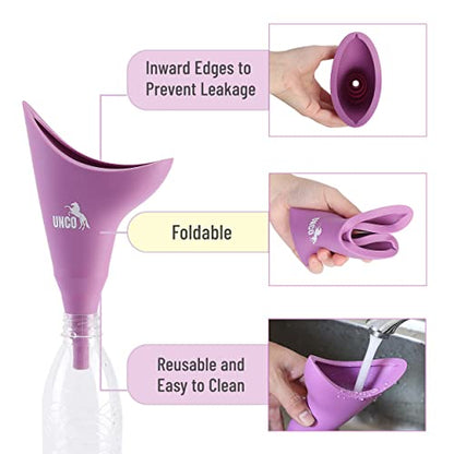 Slick- Female Urination Device, Purple Female Urinal, Urinal for Women, Pee Funnel for Women, Womens Pee Funnel, Portable Urinal for Women, Female Pee Funnel, Womens Urinal Funnel, Womens Urinal