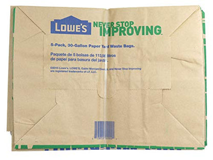 Lowe's 30 Gallon Heavy Duty Brown Paper Lawn and Refuse Bags for Home and Garden (10 Count), Large (LOWESLL)