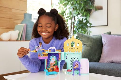 Mattel Disney Princess Toys, Jasmine Stackable Castle Doll House Playset with Small Doll, 2 Friends and 7 Pieces, Inspired by the Disney Movie, Kids Travel Toys and Gifts