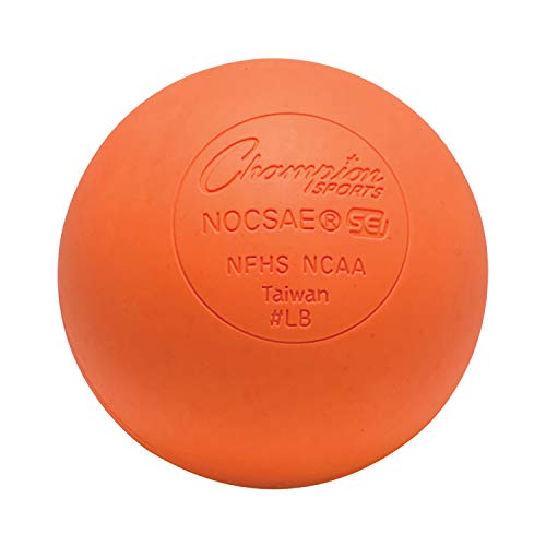 Champion Sports Colored Lacrosse Balls: Orange Official Size Sporting Goods Equipment for Professional, College & Grade School Games, Practices & Recreation - NCAA, NFHS and SEI Certified - 1 Pack