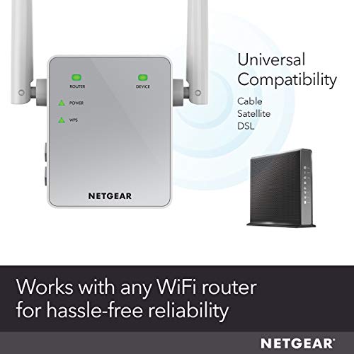 NETGEAR Wi-Fi Range Extender EX3700 - Coverage Up to 1000 Sq Ft and 15 Devices with AC750 Dual Band Wireless Signal Booster & Repeater (Up to 750Mbps Speed), and Compact Wall Plug Design