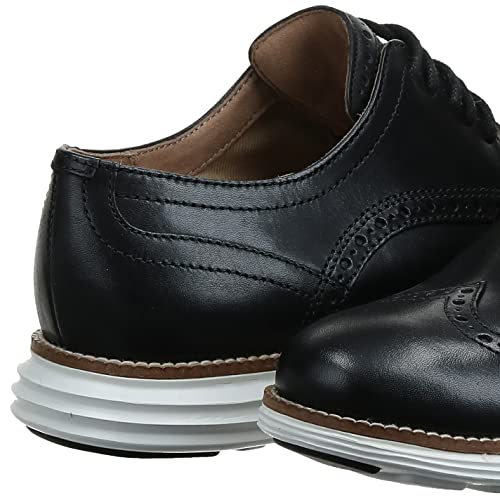 Cole Haan Men's Original Grand Shortwing Oxford Shoe, Black Leather/White, 11 Medium US