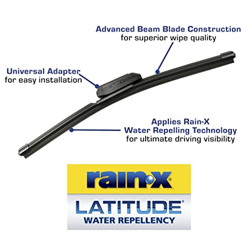 Rain-X 810165 Latitude 2-In-1 Water Repellent Wiper Blades, 22 Inch Windshield Wipers (Pack Of 2), Automotive Replacement Windshield Wiper Blades With Patented Rain-X Water Repellency Formula