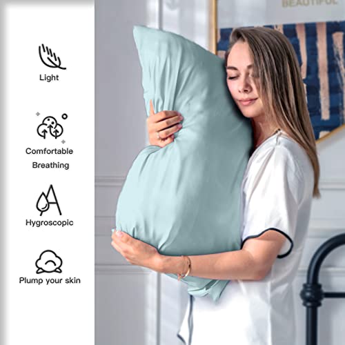 Silk Pillowcase for Hair and Skin, Soft, Breathable and Sliky Queen Size Silk Pillow Case, Both Sides Natural Mulberry Silk Pillowcases with Hidden Zipper (Queen Size 20"X 30")