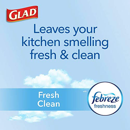 Glad ForceFlex MaxStrength X-Large Kitchen Drawstring Trash Bags, 20 Gallon, Fresh Clean Scent with Febreze Freshness, 80 Count