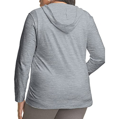 Just My Size Plus-Size Women's Lightweight Slub Jersey Full-Zip Hoodie