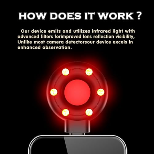 OJR Mini Hidden Camera Detector - Camera Finder and Spy Cam Detection Device - Detects Wireless and Wired Cameras for Privacy Protection (S300)