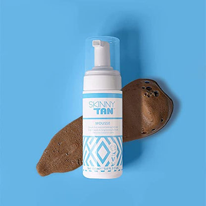 Skinny Tan Mousse - Long-Lasting and Non-Drying Formula - Delicious Coconut and Vanilla Scent - Easy To Apply, Luxurious Foam Texture - Streak Free and Natural Looking Results - Dark - 5 oz Bronzer