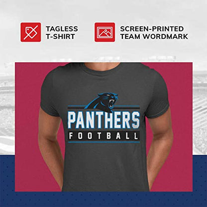 Team Fan Apparel NFL Adult MVP True Fan T-Shirt - Cotton & Polyester - Show Your Team Pride with Ultimate Comfort & Quality (Carolina Panthers - Black, Adult XX-Large)