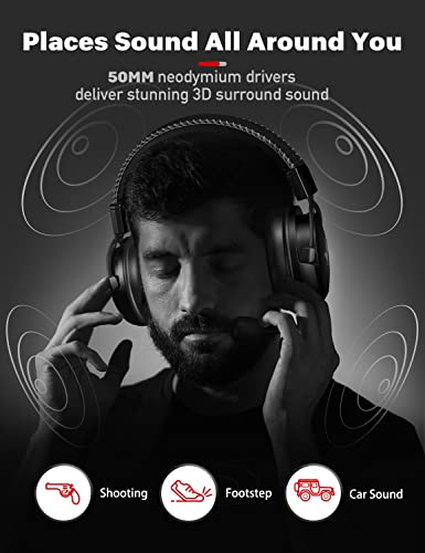 DEEBOX Gaming Headset for PS5 PS4 Xbox One Switch, Gaming Headphones with Microphone for PC Mac Laptop Computer Gamer