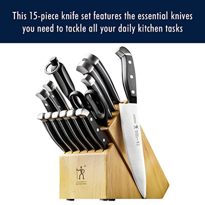 HENCKELS Statement Razor-Sharp 15-Piece Knife Set with Block, German Engineered Knife Informed by over 100 Years of Mastery