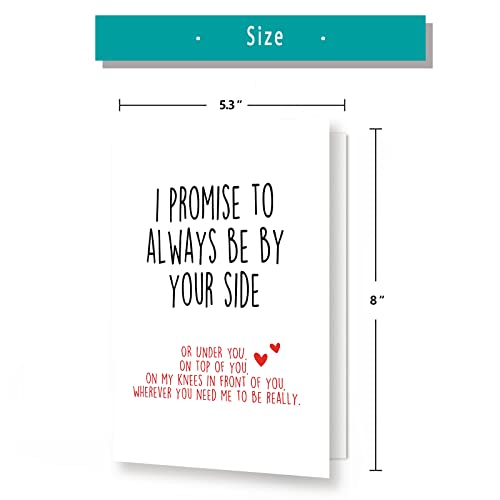 Funny Valentines Day Card With Envelope, Naughty Anniversary Birthday Card for Boyfriend Husband Fiance Girlfriend Wife Fiancee, I Promise to Always Be by Your Side…