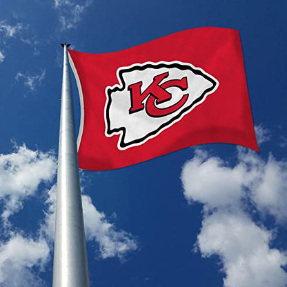 Rico Industries NFL Kansas City Chiefs 3-Foot by 5-Foot Single Sided Banner Flag with Grommets