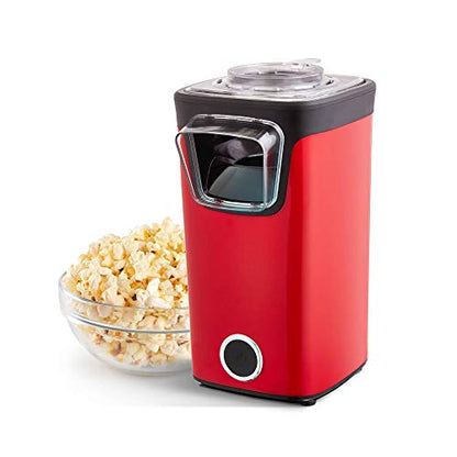 DASH Turbo POP Popcorn Maker with Measuring Cup to Portion Popping Corn Kernels + Melt Butter, 8 Cup Popcorn Machine - Red