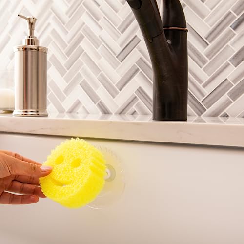 Scrub Daddy Sponge Holder - Daddy Caddy - Sink Sponge Holder with Suction Cups for Smiley Face Sponge - Sink Organizer for Kitchen and Bathroom - Self Draining & Dishwasher Safe - 1ct