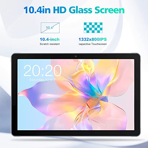 FATARUS Tablet 2023 Newest Android Tablet 10.4 inch, Octa-Core WiFi Tablet, 4GB RAM + 64GB ROM 128GB Expandable Storage, Large Touch-Screen Tablet, 5+13MP Dual Camera/Bluetooth/GPS/HD Display/Case