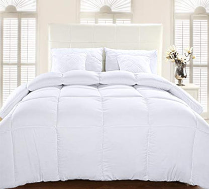 Utopia Bedding Comforter Duvet Insert - Quilted Comforter with Corner Tabs - Box Stitched Down Alternative Comforter (California King, White)