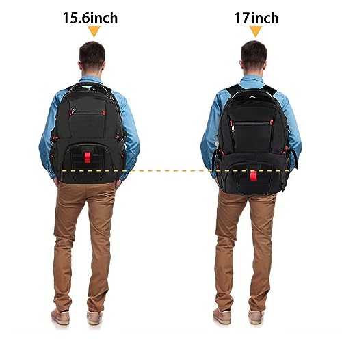 YOREPEK Travel Backpack, 15.6 Inch Laptop Backpacks for Men Women, Water Resistant College Backpack Airline Approved Business Work Bag with USB Charging Port Fits 15.6 Inch Computers, Black