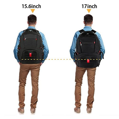 YOREPEK Travel Backpack, 15.6 Inch Laptop Backpacks for Men Women, Water Resistant College Backpack Airline Approved Business Work Bag with USB Charging Port Fits 15.6 Inch Computers, Black