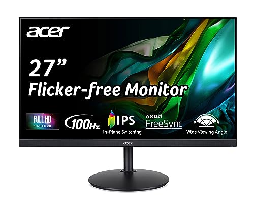 Acer CB272 Ebmiprx 27" FHD 1920 x 1080 Zero Frame Home Office Monitor | AMD FreeSync | 1ms VRB | 100Hz | 99% sRGB | Height Adjustable Stand with Swivel, Tilt & Pivot (Display Port, HDMI & VGA Ports)